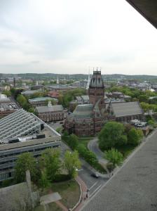 Bird's eye view of Boston area, from the top of a Harvard building